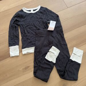 NWT Goumi Kids Coal Thermal Jogger Set SZ 8Y-9Y Waffle Knit Bamboo Youth Medium